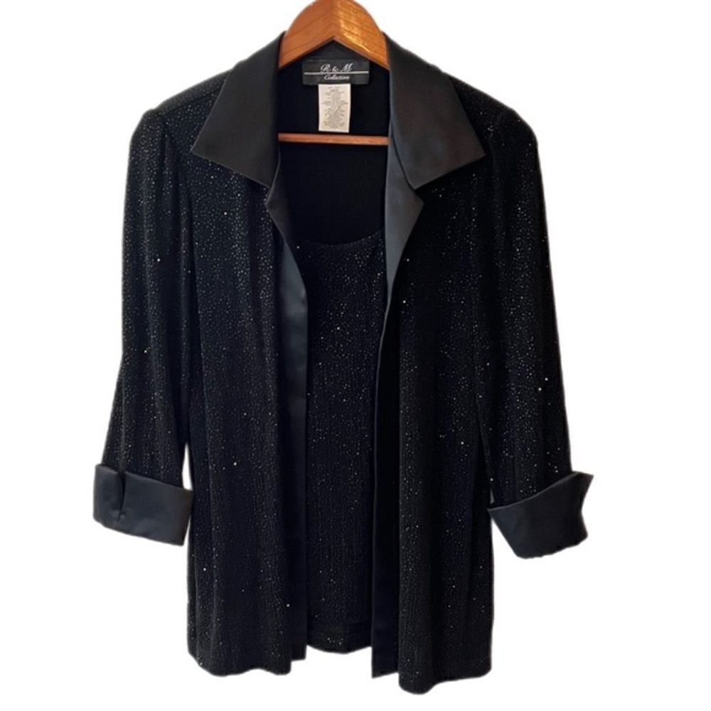 R&M Collection Shimmer Two Piece Attachable Tank Top and Blazer